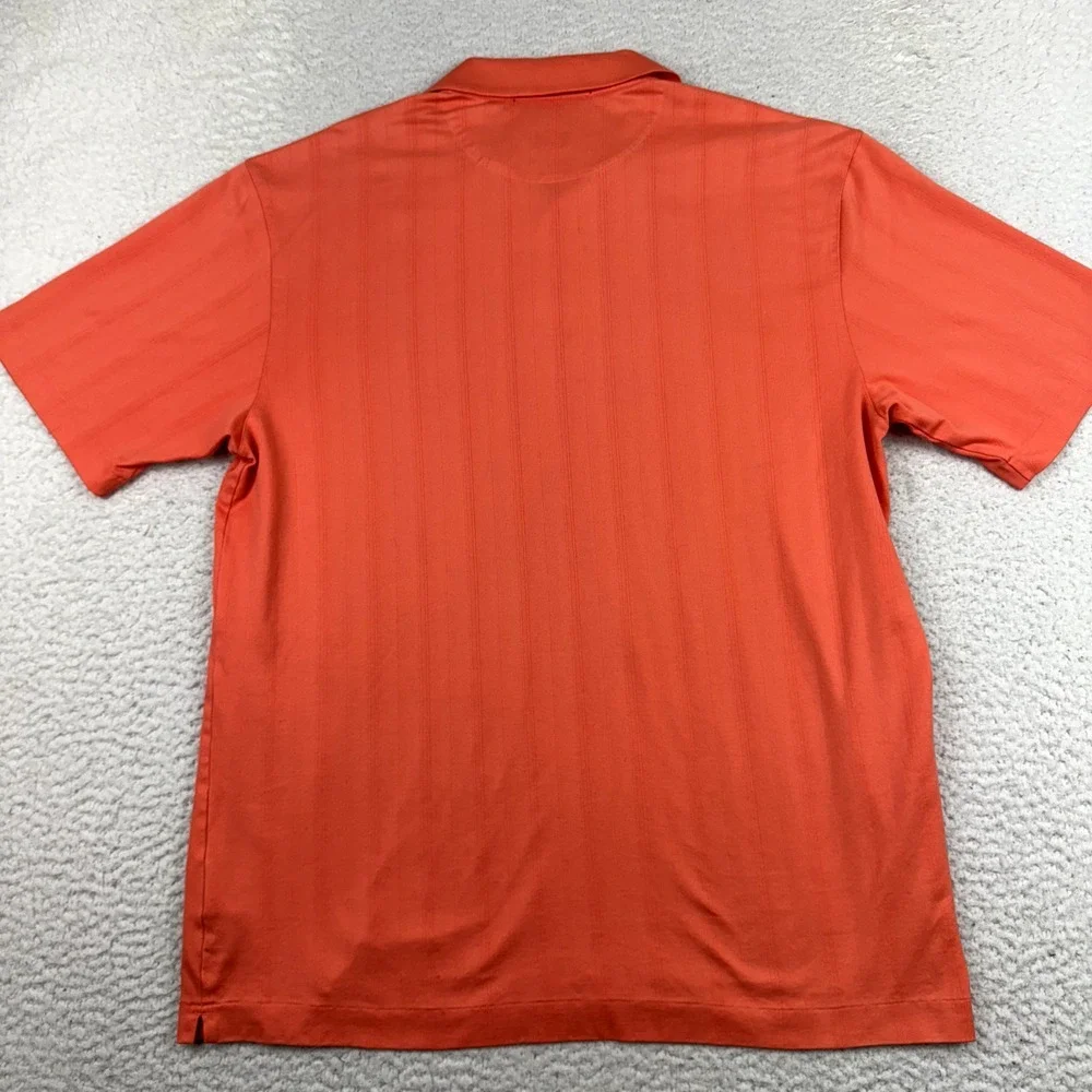 Nike Tiger Woods Collection Polo Men's Large Orange Performance Golf‎ Shirt